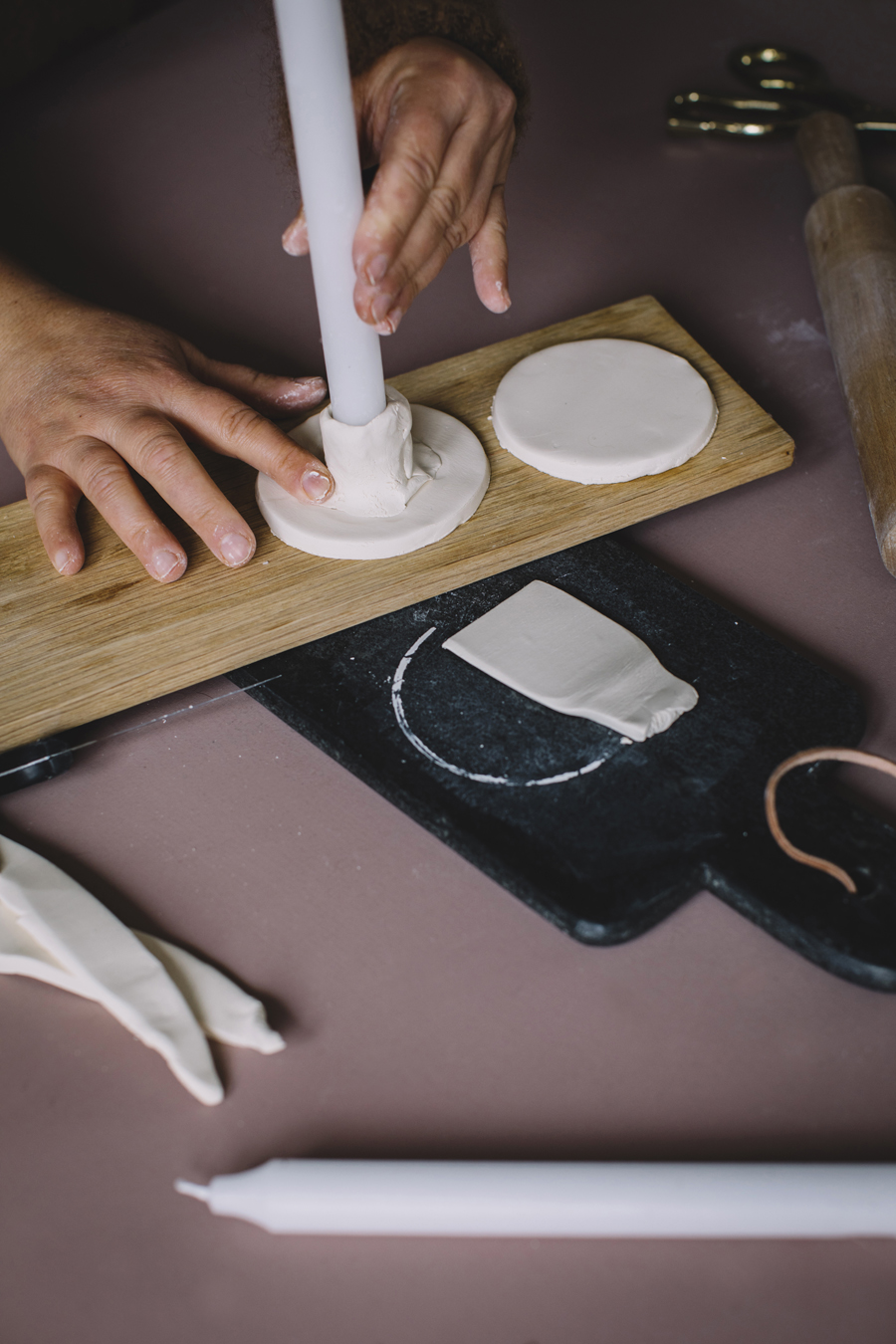 DIY déco : fabriquer des bougeoirs en pâte autodurcissante - Marie